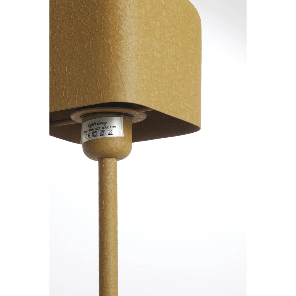 Nachttischlampe Elenie 13x13 cm – matt ockerfarbenes Gelb Light & Living 8717807818654