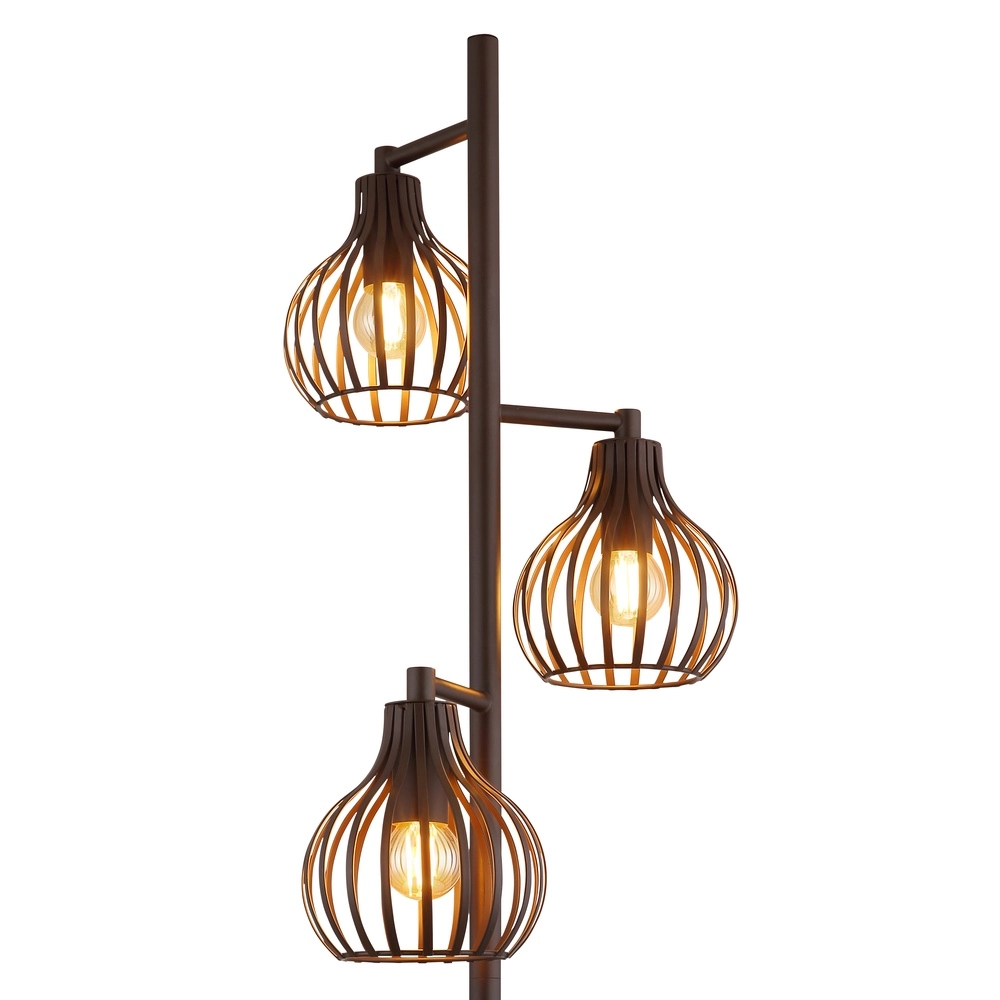 3-Licht Stehlampe Mateo Rostbraun Globo 9007371569236