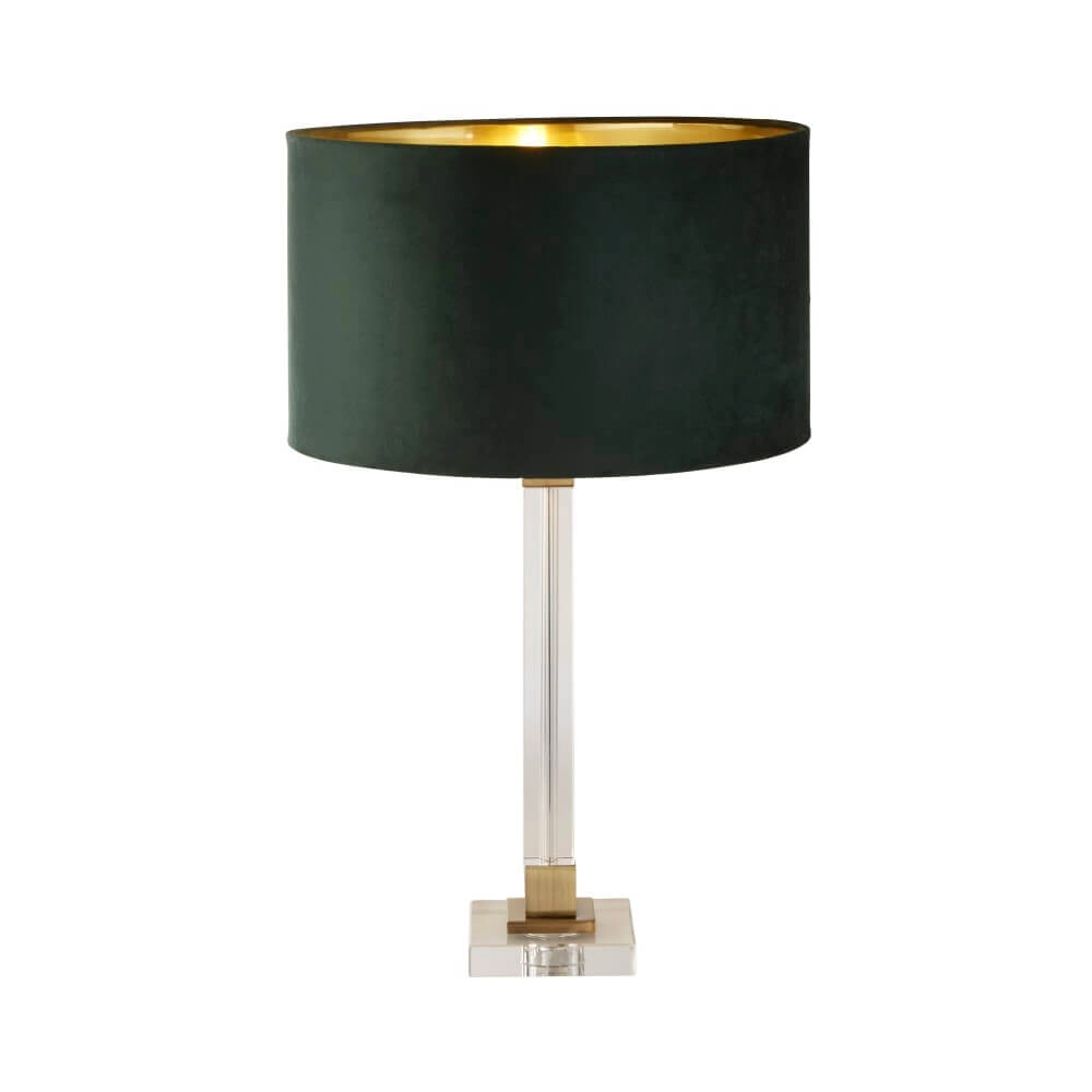 Designer-Tischlampe Scarborough Gold mit grüner Kappe Searchlight 5053423257020