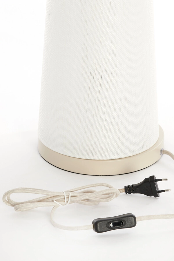 Japandi Tischleuchte Fyon Ø 20cm creme mit weiß Light & Living 8717807730666