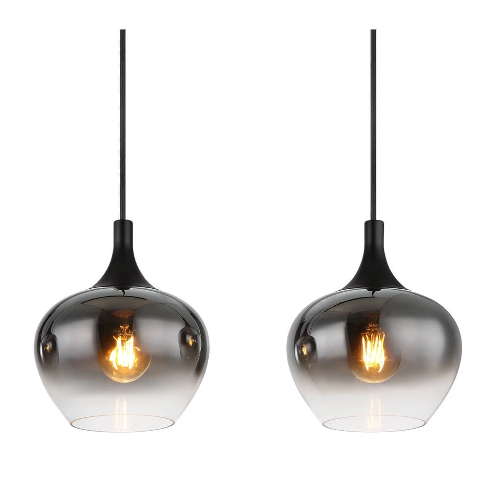 Schwarze Pendelleuchte Maxy 4-flammig gerade Globo 9007371432400
