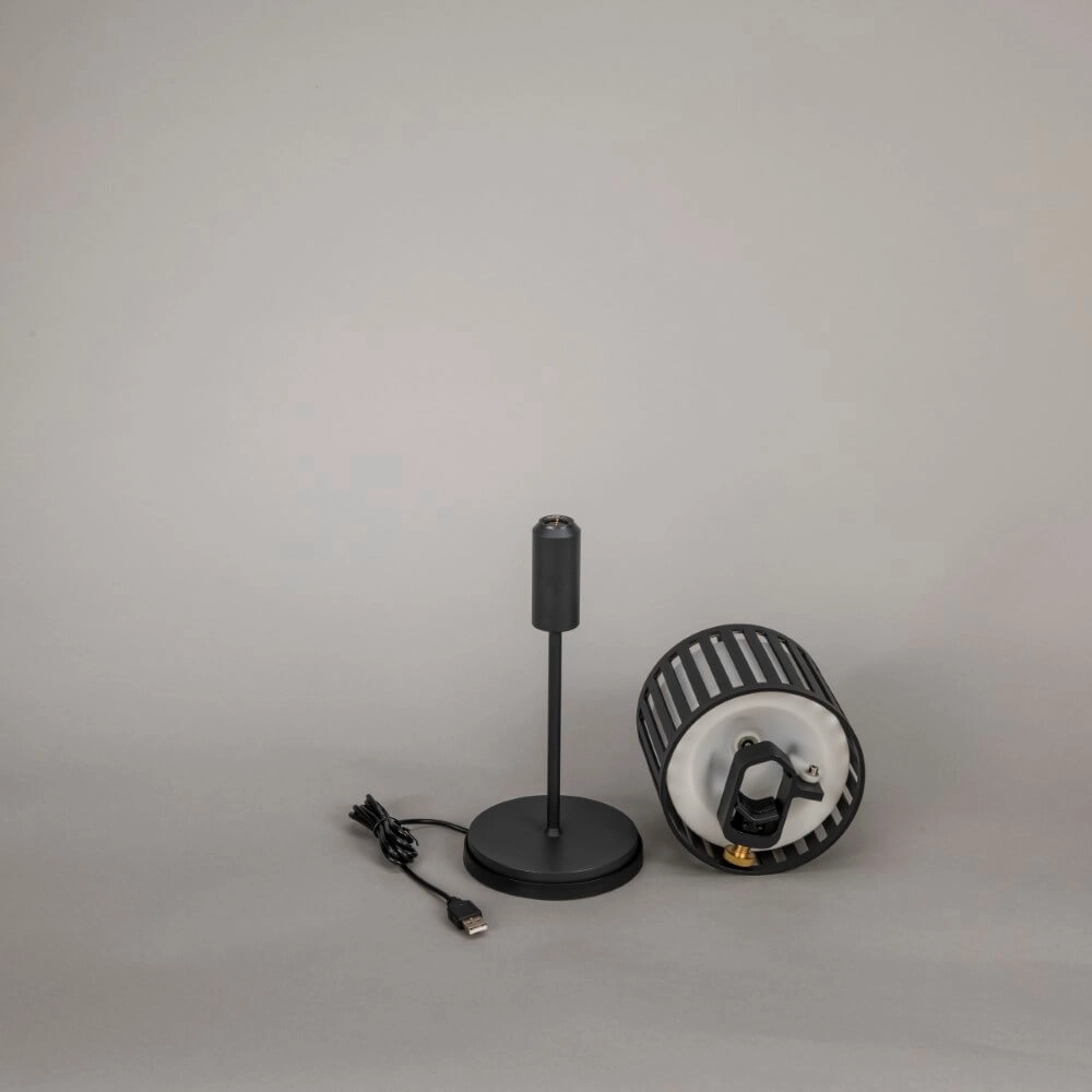 Einzigartige Tischlampe Bottle schwarz wiederaufladbar KonstSmide 7318308377520