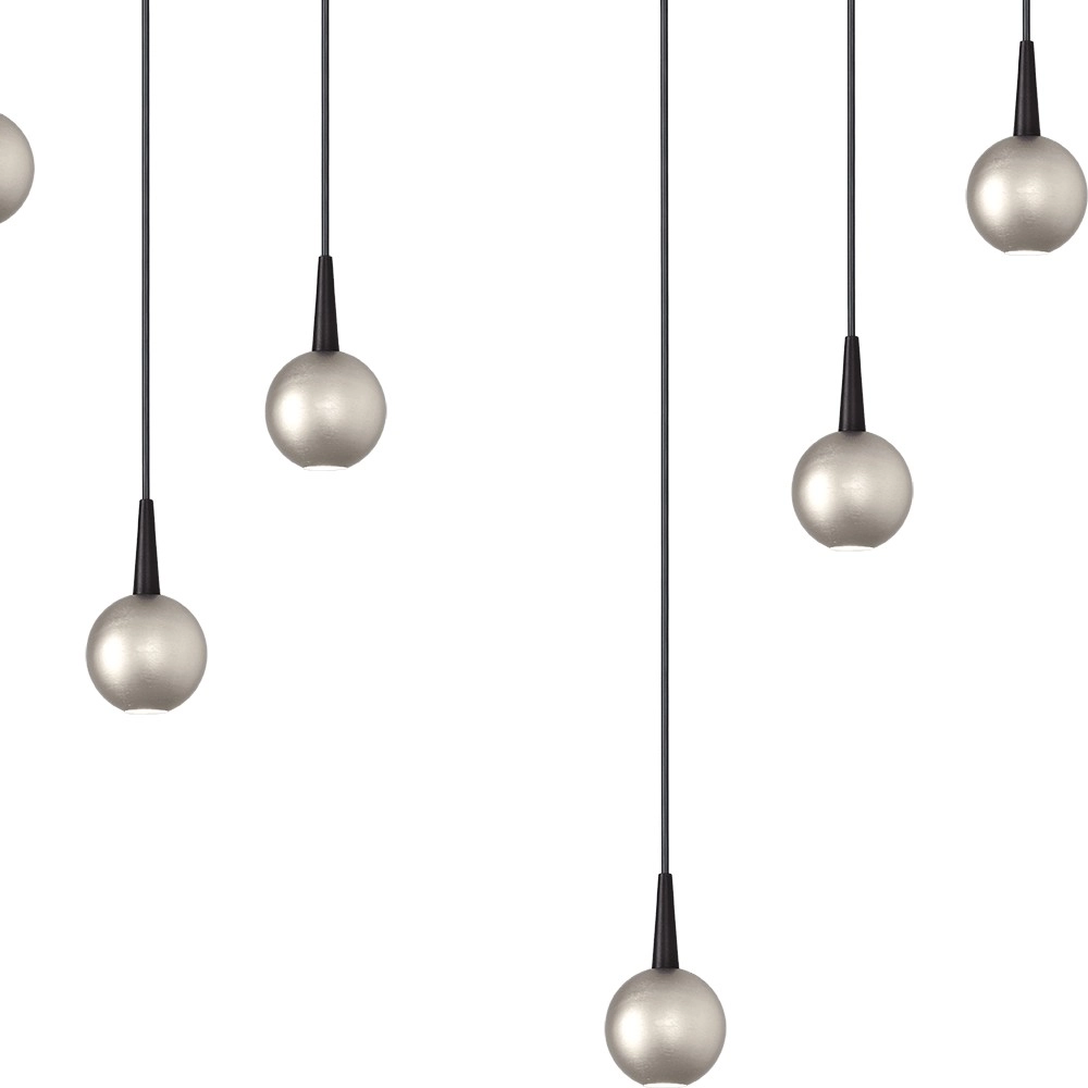 9-Licht Pendellampe Talana schwarz mit Nickel Ø 50cm DTW Masterlight 8718121352336