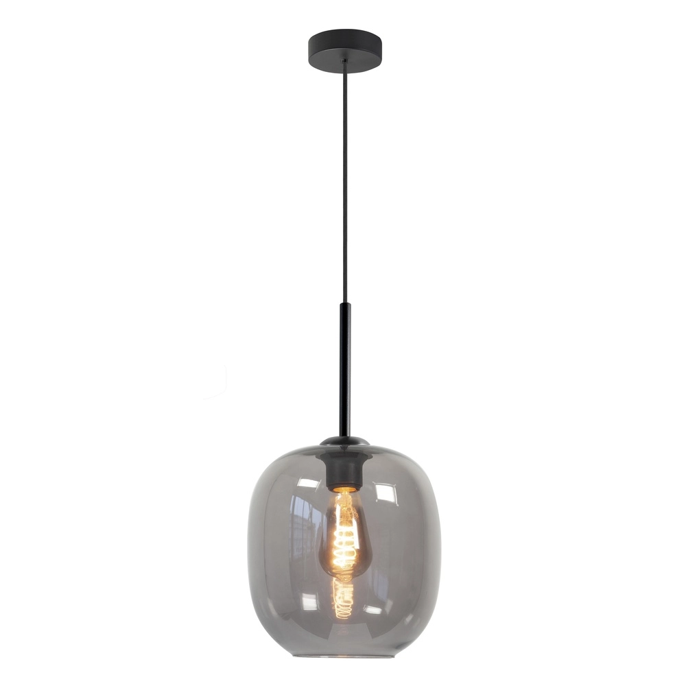 Pendelleuchte Bellini schwarz mit Rauchglas Ø 23cm