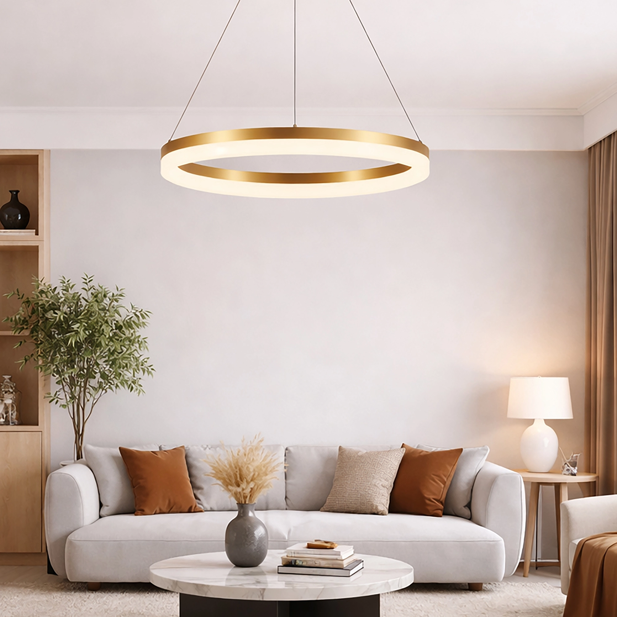 Elegante Pendellampe Ara Ø 60cm Gold Lyora 5053423316086