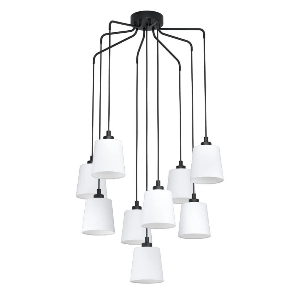 Schwarze Hängelampe Bernabetta mit weißem Glas Stars of Light 9002759397388