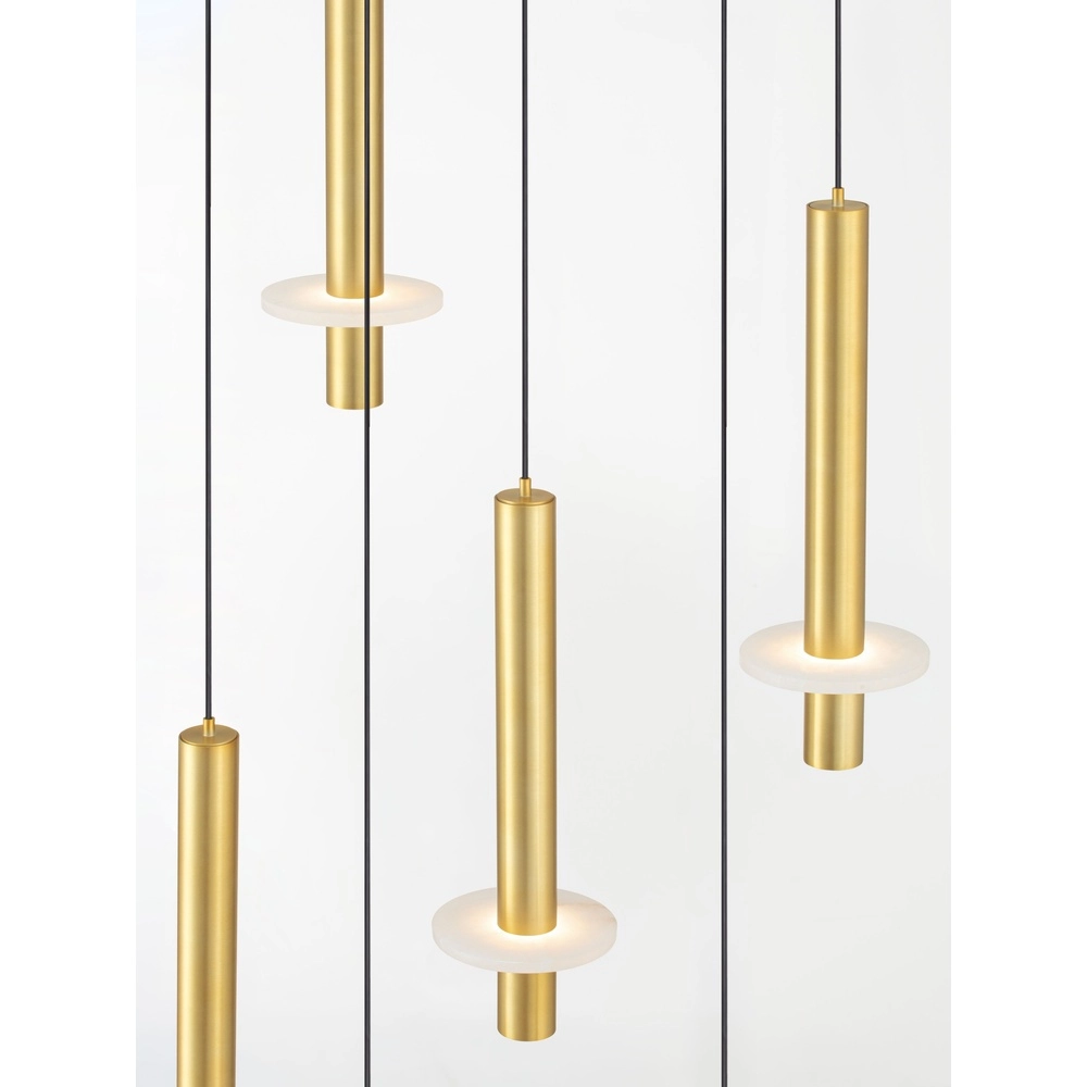 Design-Pendellampe Noemi Gold mit weißem Ø 47 cm Lyora 5212063503311
