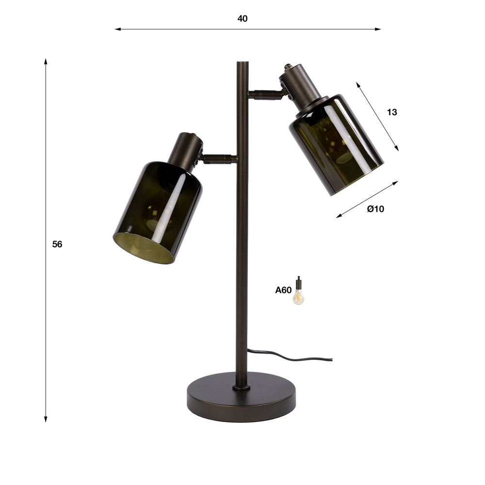 Tischlampe Sepiora Sienna Brown 2-Lichter Lyora 8716803515253