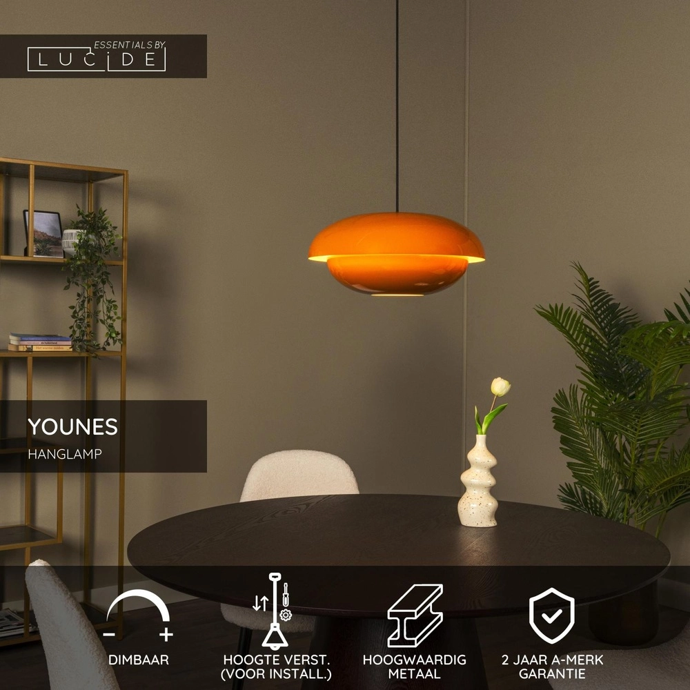 Pendellampe Younes Ø 40cm orange Lucide 5411212650191
