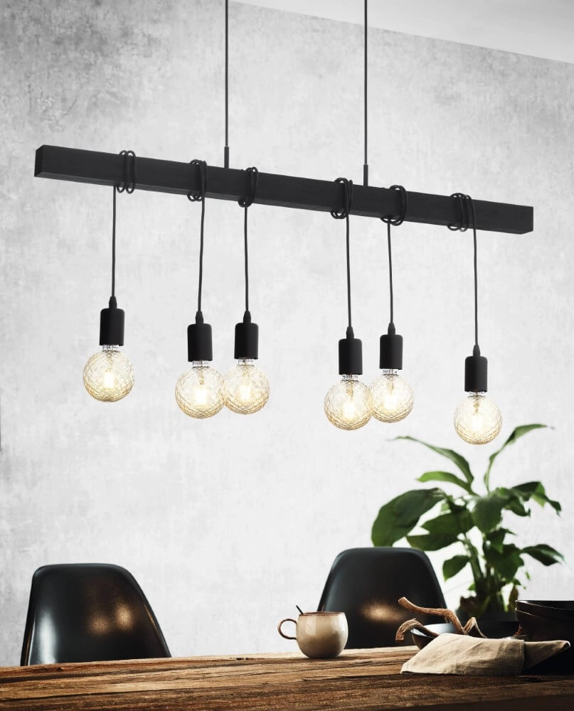 Schwarze Hängelampe Townshend 6-Licht Eglo 9002759440626