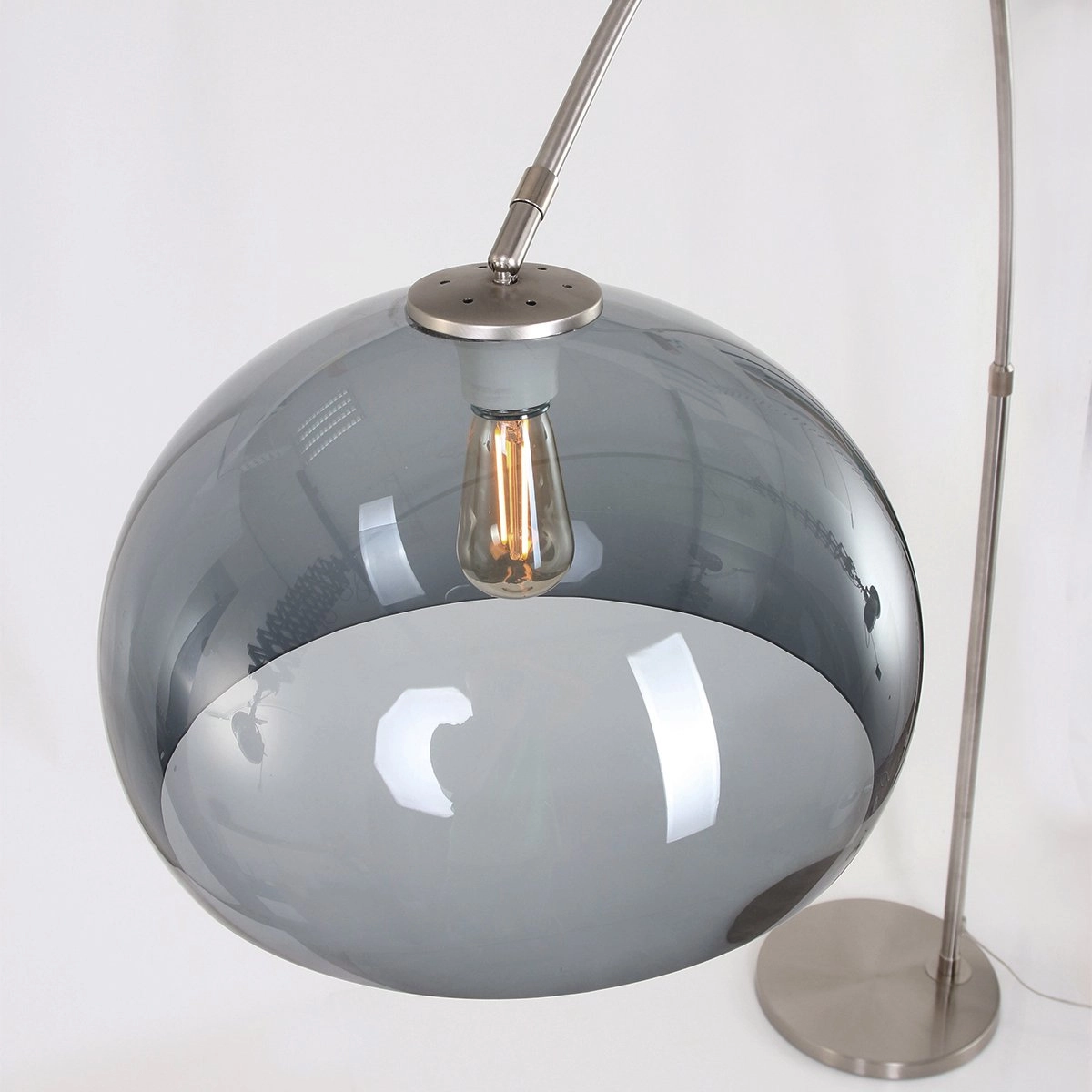 Bogenlampe Gramineus Stahl mit Rauchglas Steinhauer 8712746116496