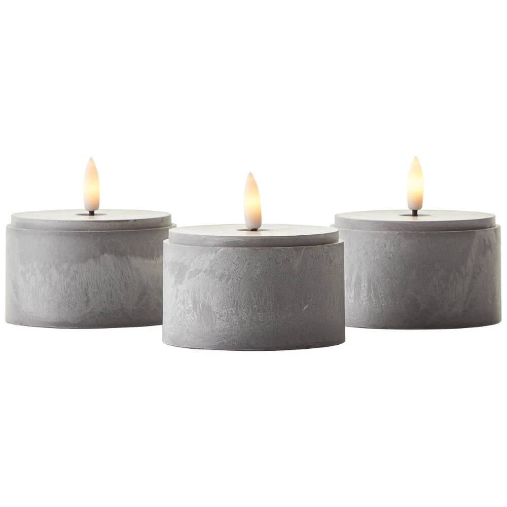 Set mit 3 Tischlampen Bougie Rauchglas Brilliant 4004353428326
