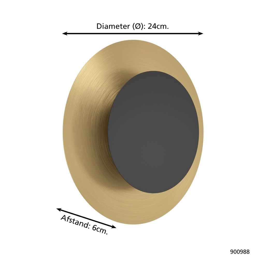 Wandlampe Tocina Ø 24cm – schwarz mit Gold Eglo 9008606292646