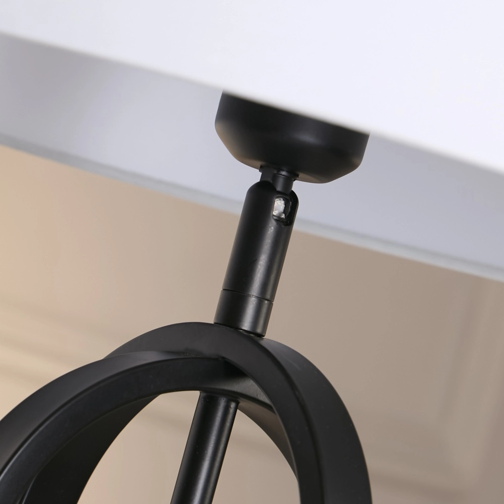 Tischlampe Chic schwarz mit weißer Kapuze Searchlight 5053423305035