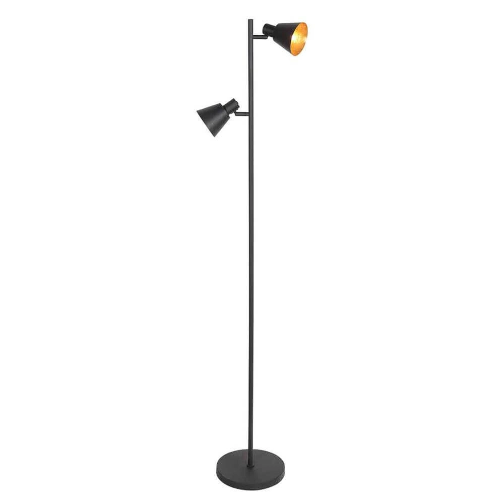 Stehlampe Oeroe schwarz mit gold Steinhauer 8712746176360