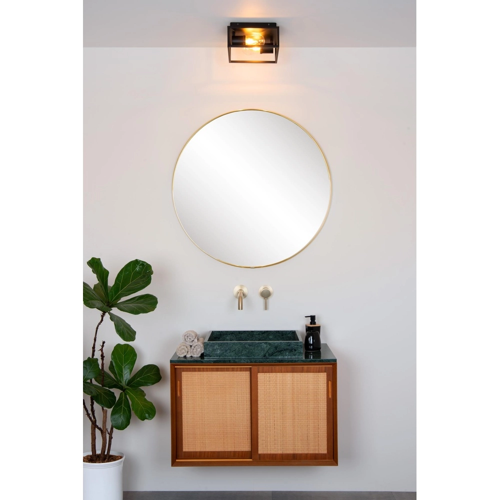 Schwarze Wandlampe Carlyn 2-Licht Badezimmer IP54 Lucide 5411212271709