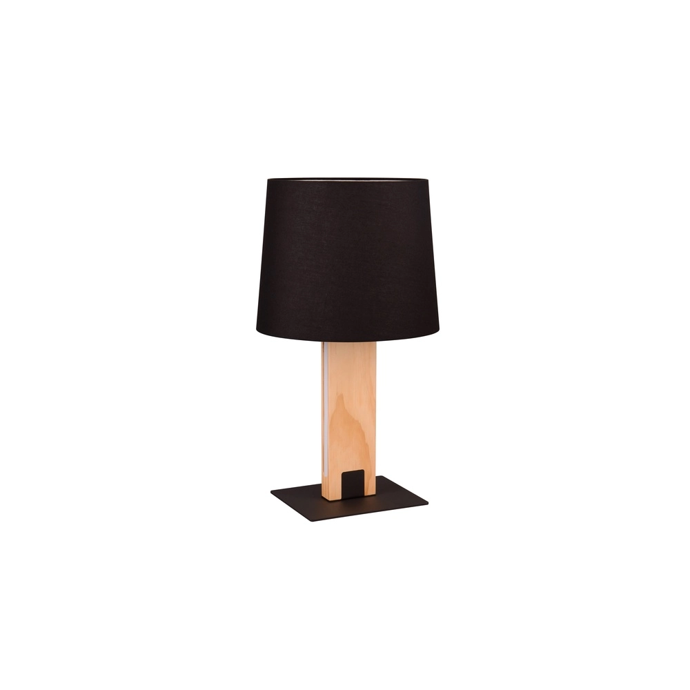Tischlampe Rahul Design schwarz mit Holz Trio 4017807600469