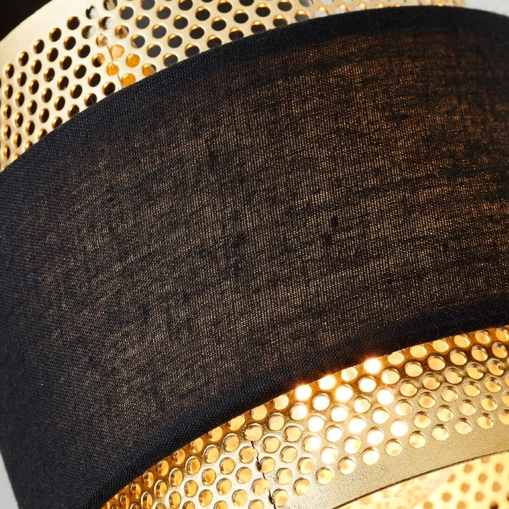 Schwarz mit goldener Wandlampe Grove 1-Licht Brilliant 4004353424106