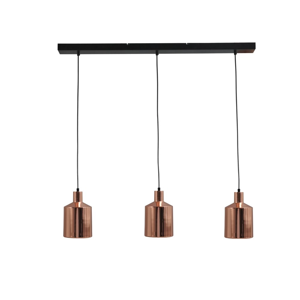 Esszimmerlampe Boris Concepto 3x14 Schwarz mit Kupferbraun