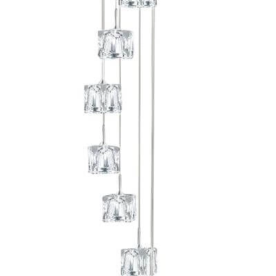 Vide Hängelampe Ice Cube 8x5W - 3000K - 20cm Metallgrau Searchlight 5053423102061