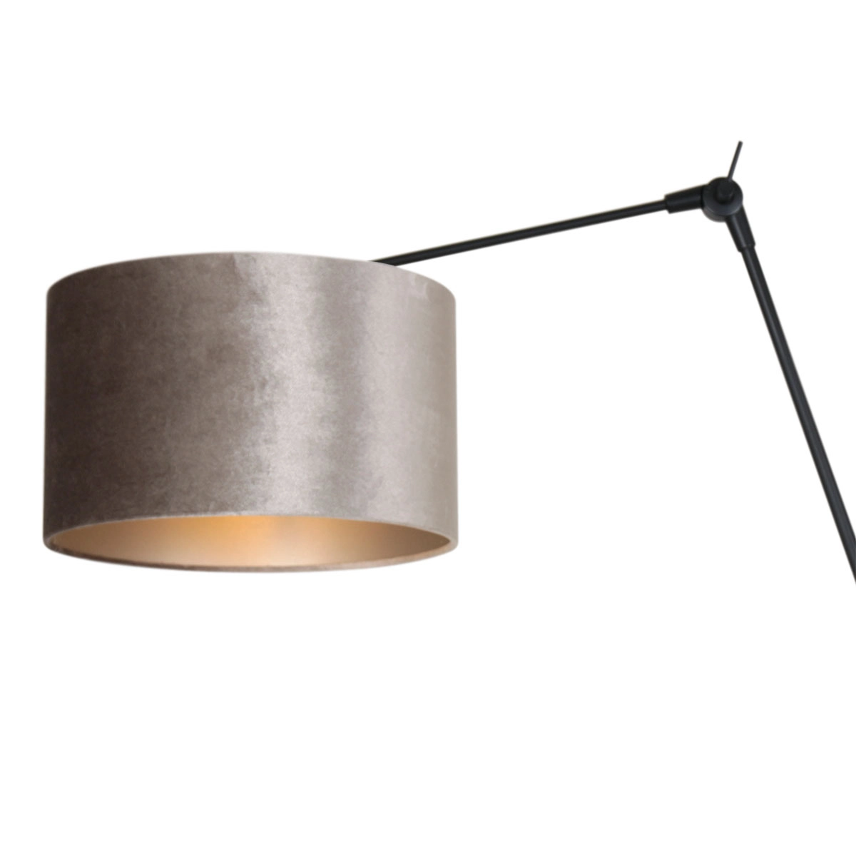 Wandleselampe Prestige Chic Schwarz mit 30 cm taupefarbenem Samtschirm Steinhauer 8712746145922