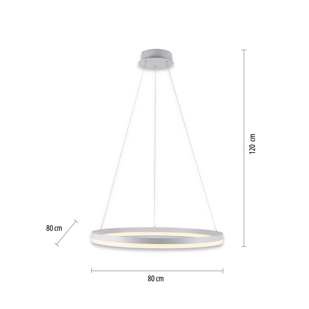 Moderne Hängelampe Titus Ø 80cm weiß Paul Neuhaus 4012248365373