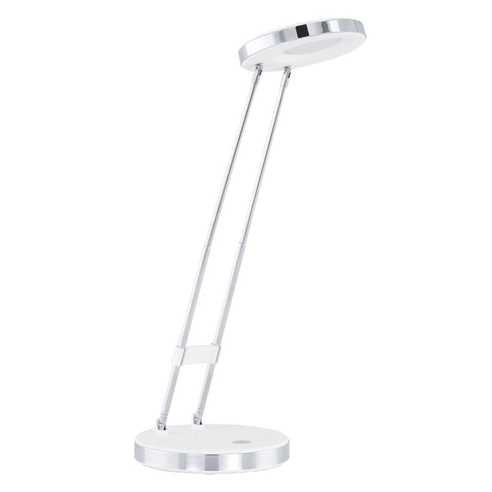 LED Tischlampe Gexo Metallic-Grau mit Weiß