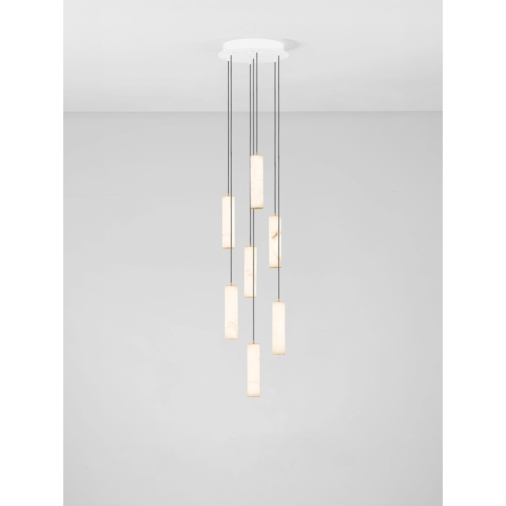 Pendellampe Diletto Gold mit weißen 7-Lichtern Lyora 5212063503236