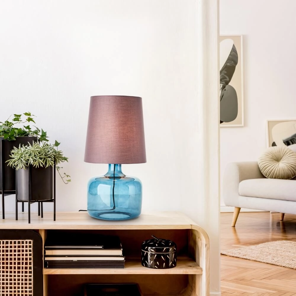 Tischlampe Hydra blau mit taupe Brilliant 4004353413131
