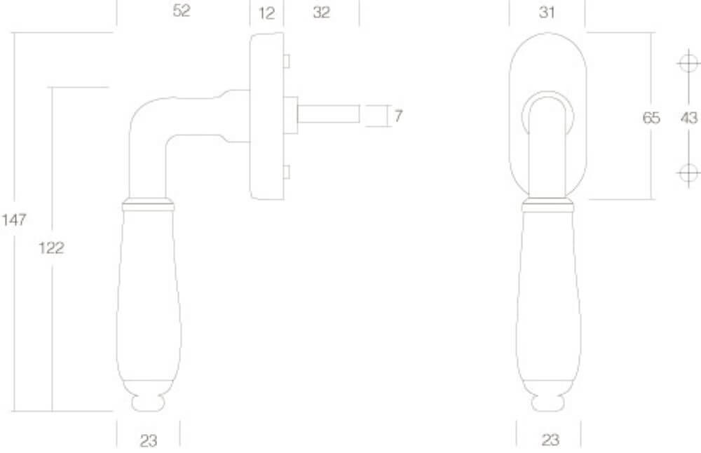 Klassischer Fenstergriff Courgette Nickel Intersteel 8714186106730