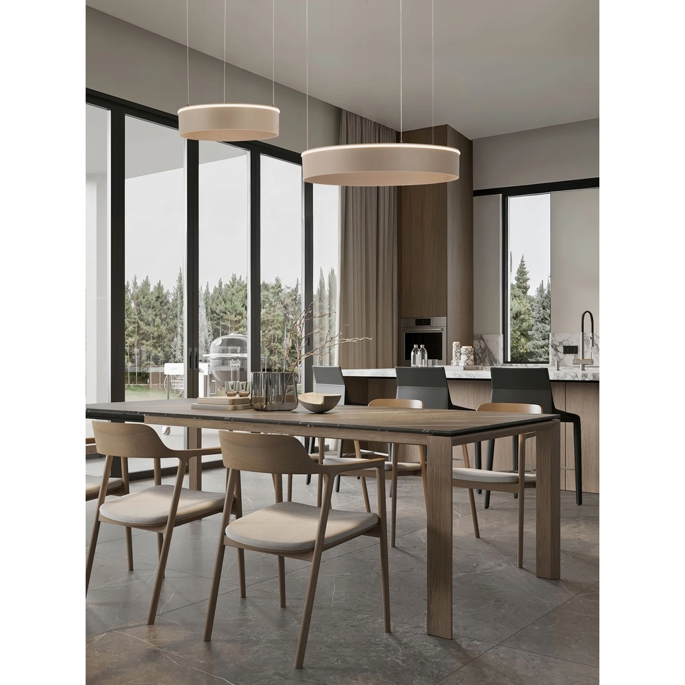 Moderne Pendellampe Olivia Doppelter Sandbraun