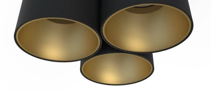 Deckenleuchte mit 3 Leuchten Eye Tone schwarz mit gold Lyora 5903139809290