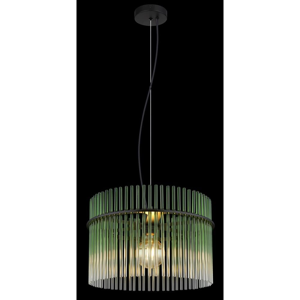 Schwarze Pendelleuchte Gorley mit grünem Glas Ø 40cm Globo 9007371471973