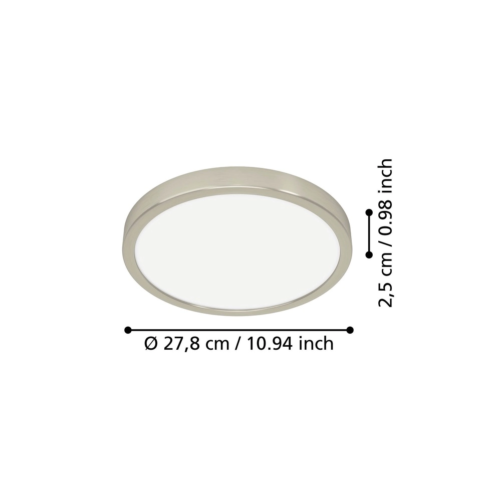 LED-Deckenlicht Fueva 6 rund – Edelstahl – Ø 27,8 cm Eglo 9008606330249