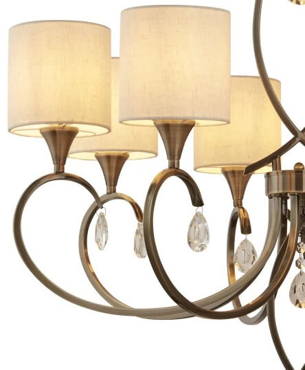 Klassische Hängelampe Alberto 8-flammige antike Bronze Searchlight 5053423098272