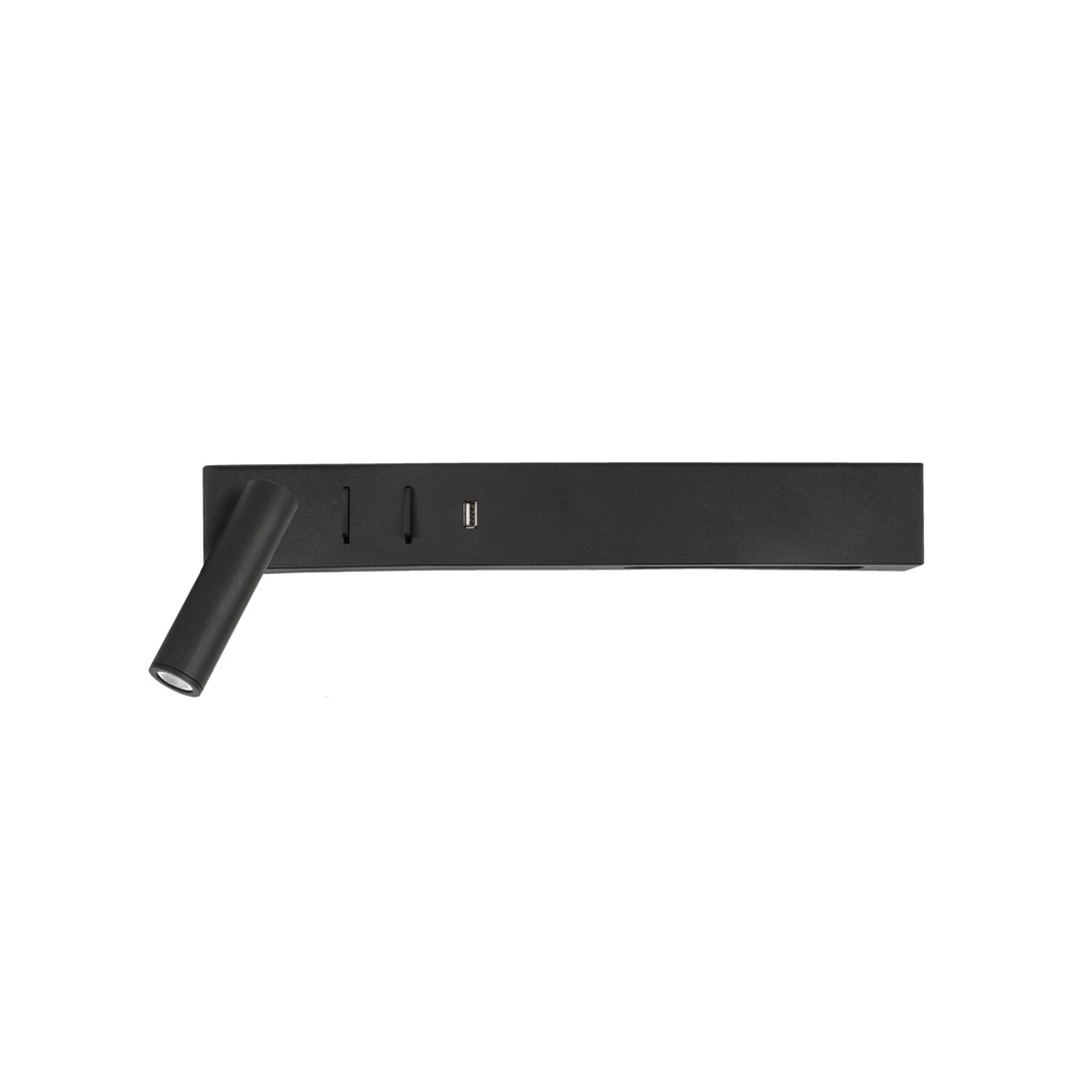 Nachttischlampe Vida Links schwarz mit USB Lyora 5212017427847