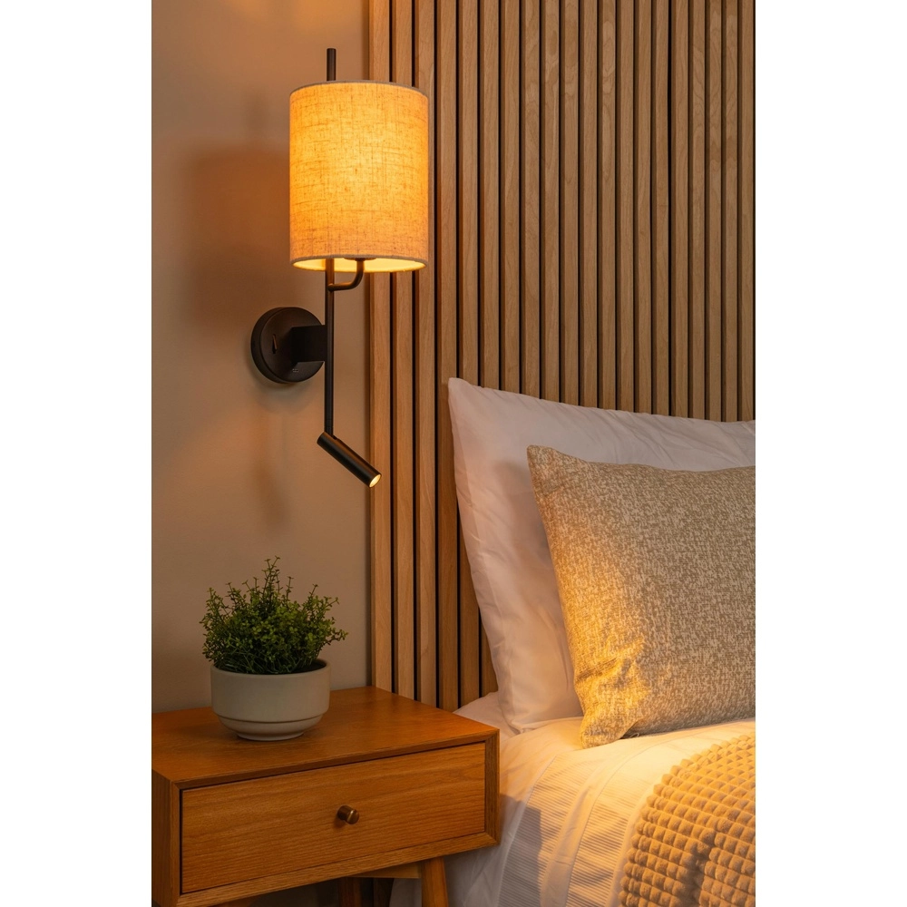 Wandlampe Magic mit zusätzlichem Licht und USB-Ladepunkt Lucide 5411212680068