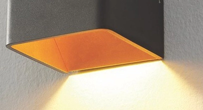 LED auf und ab Licht Fulda 6W - 2700k - 10 cm schwarz mit gold Artdelight 8719831733606