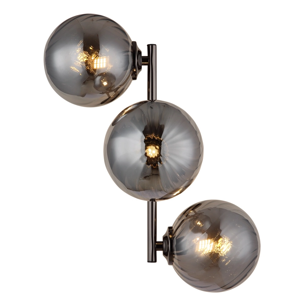 Schwarze Wandlampe Conor mit Rauchglas Globo 9007371518180