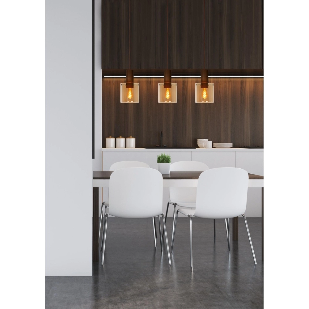 Pendellampe Toledo 3-Licht Bernsteinglas Lucide 5411212740854