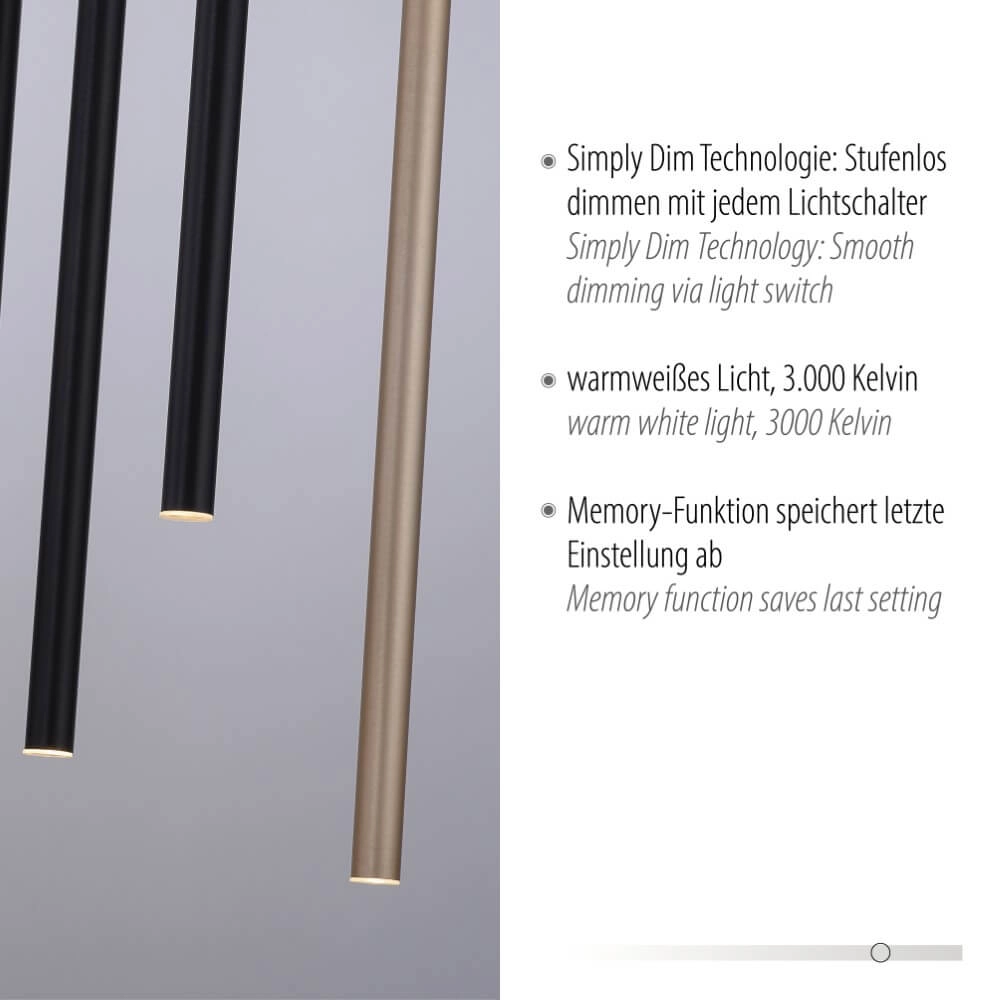 Einzigartige Hängelampe Flute 10 Lichter Paul Neuhaus 4012248374788