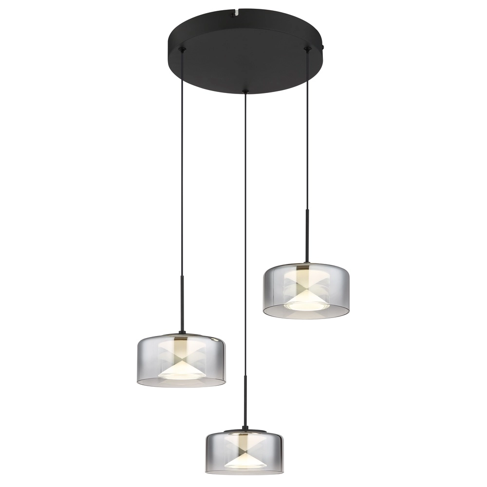 Design-Pendellampe Belinda 3-Licht Schwarz