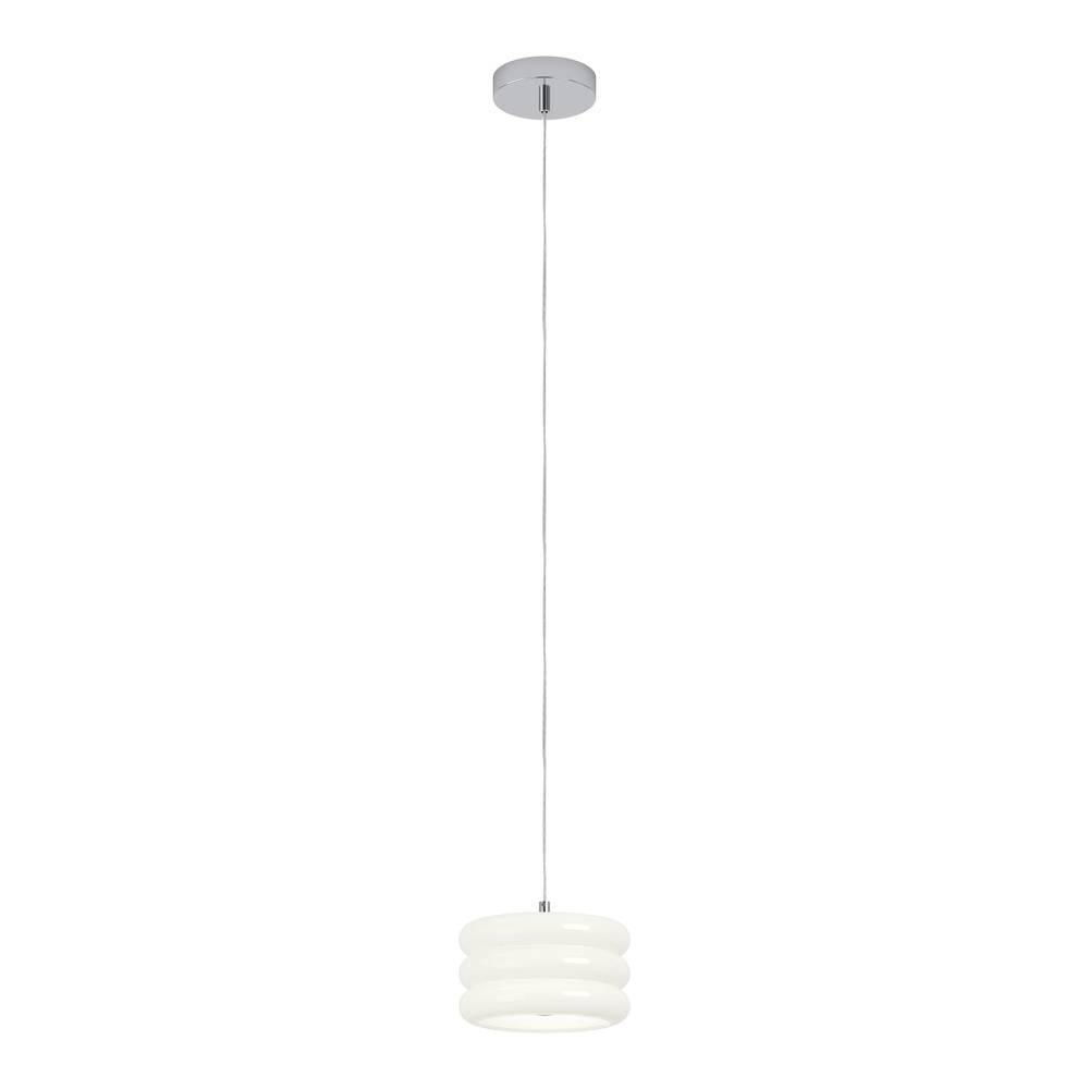 Design-Pendellampe Tortora Chrom mit weißem Ø 20 cm