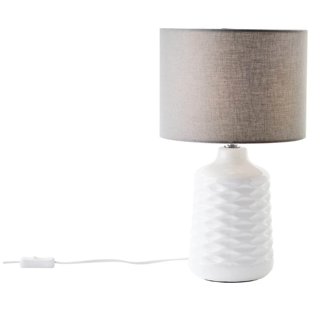 Tischlampe Ilysa weiß mit grau Brilliant 4004353412370