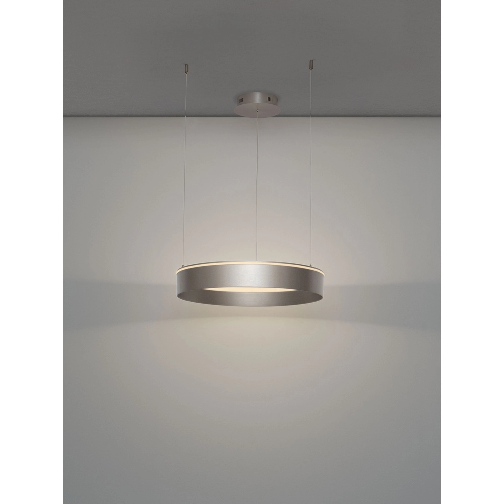 Moderne Pendellampe Olivia Nickel Ø 60 cm Lyora 5212017494214