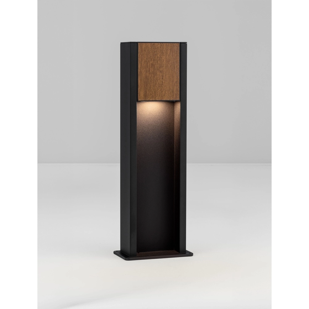 Gartenleuchte Kioo schwarz mit Holz Lyora 5212017478801
