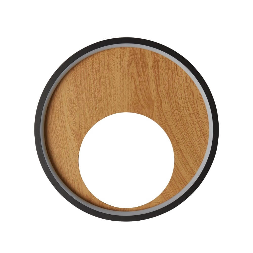 Wandlampe Curio schwarz mit Holz