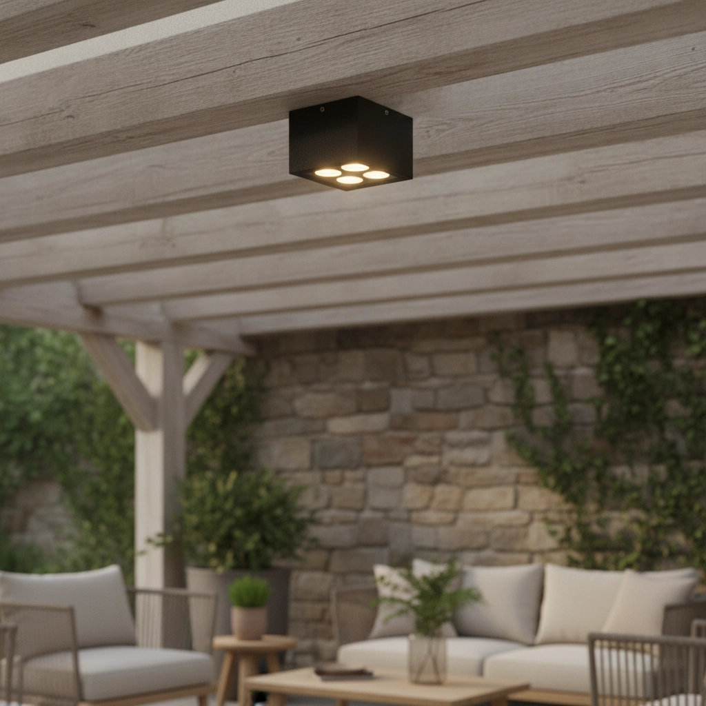 Deckenlampe Jax quadratisch 8cm anthrazit