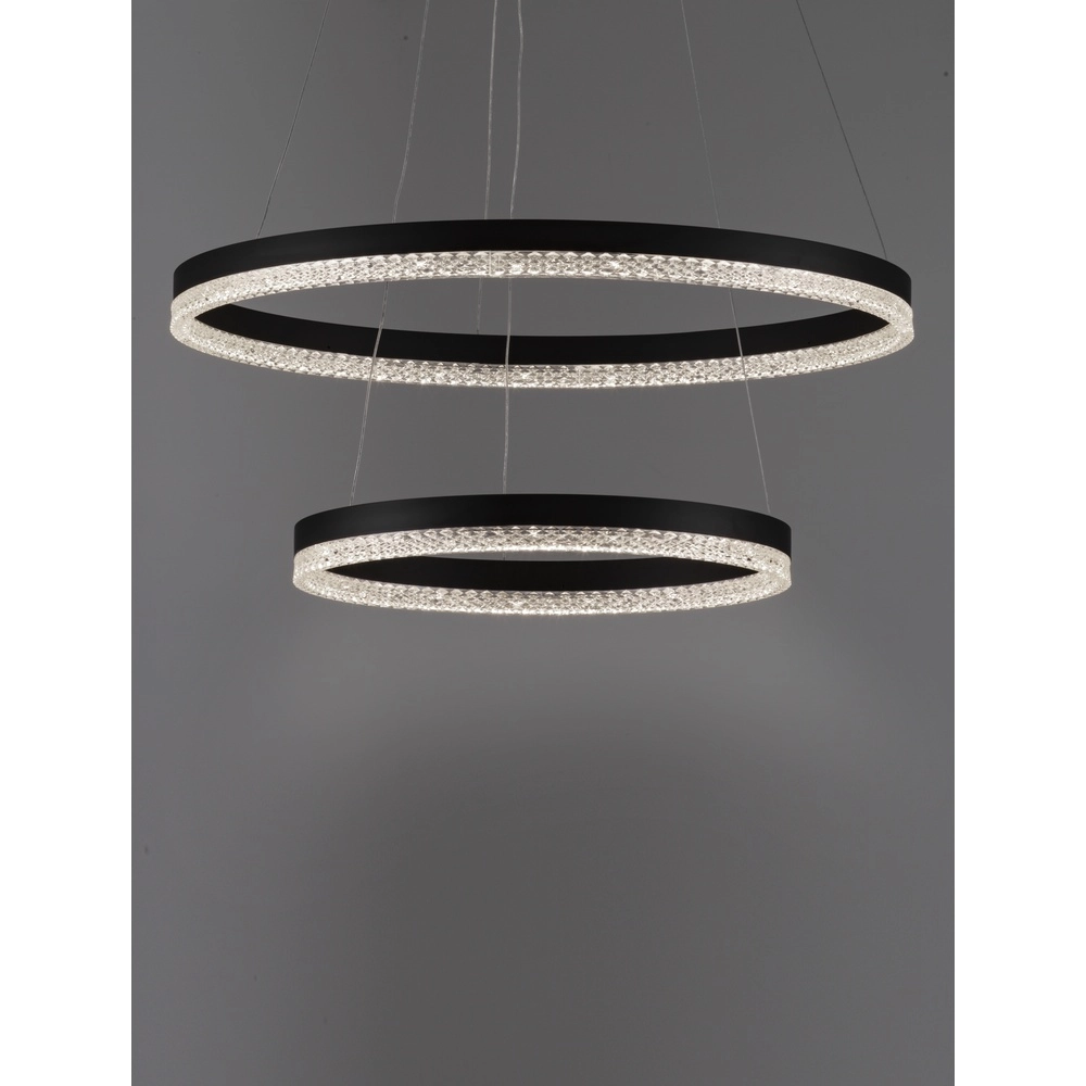 Pendelleuchte Adria schwarz Ø 60cm doppelt Lyora 5212017443809