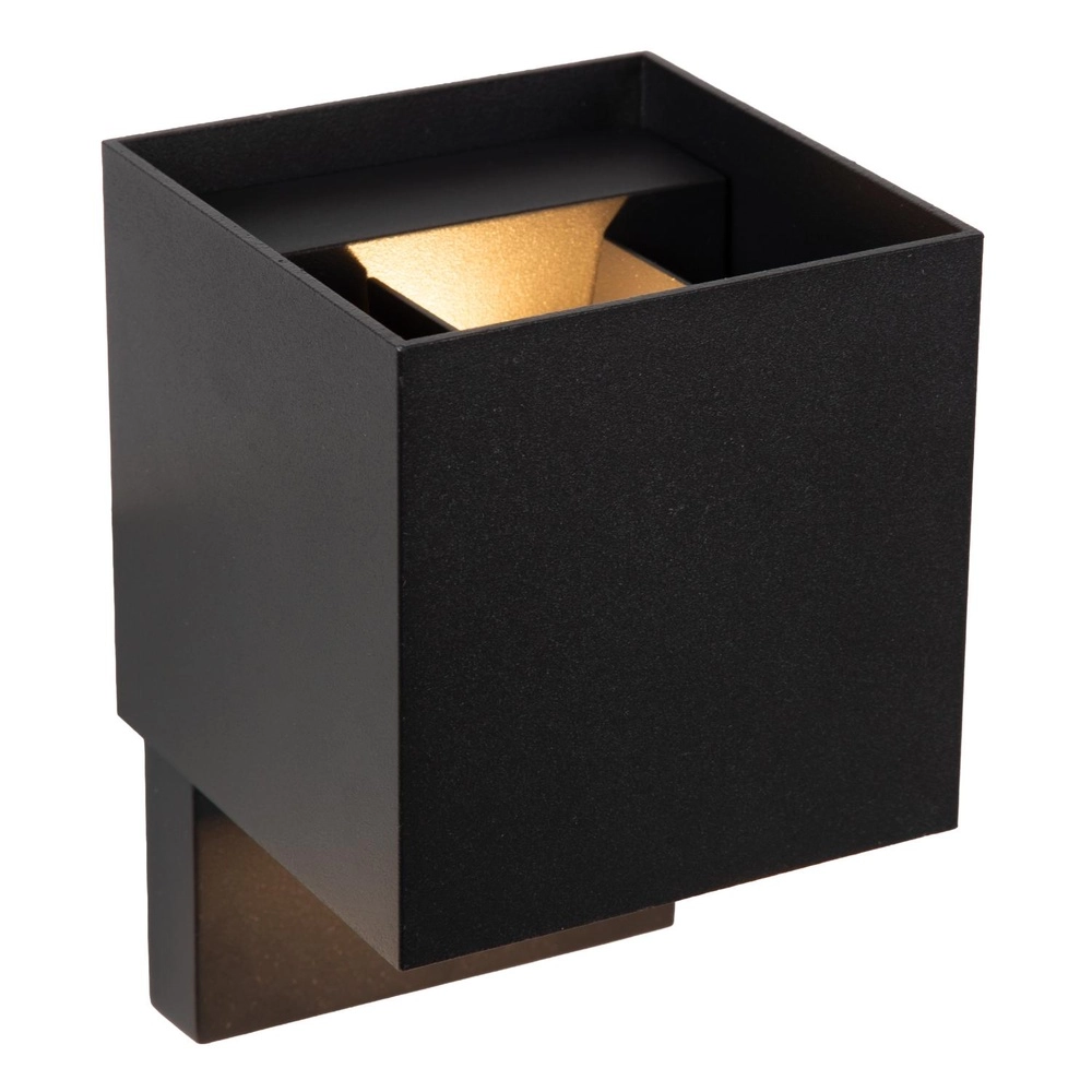 Quadratische Wandlampe Tadzio mit Sensor Schwarz Lucide 5411212690289